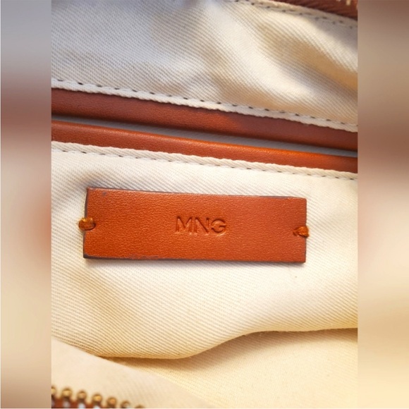 Mango Brown and Cream Woven Shoulder Bag - Picture 6 of 6